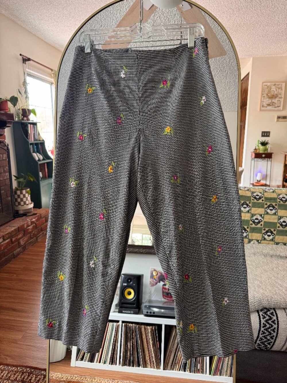 Vintage 90s Gingham Floral Embroidered Trousers | K.A.T.E. for Concept Clothing